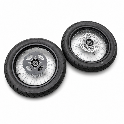 CHROME or BLACK 14" Supermoto Wheelsets
